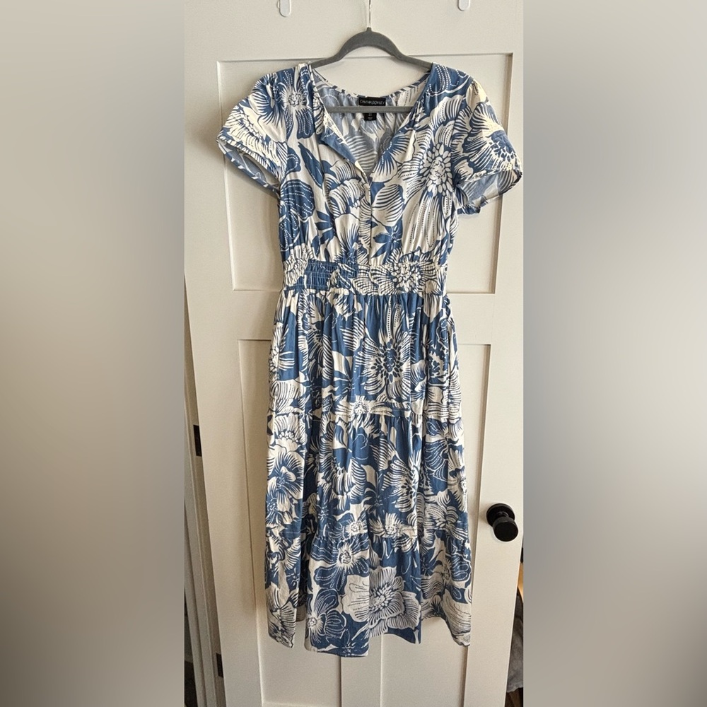 Cynthia Rowley Blue and White Floral Dress